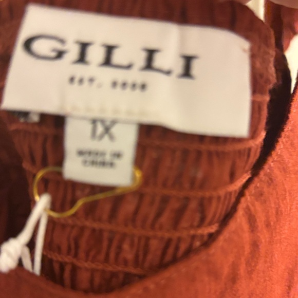 Gilli Terracotta Ruffle Strap Tank Top - Picture 2 of 3